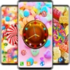 candy clock wallpaper android application logo